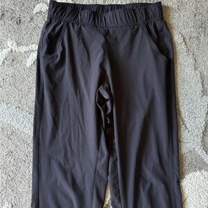 Black comfy pants, great for traveling, hiking etc